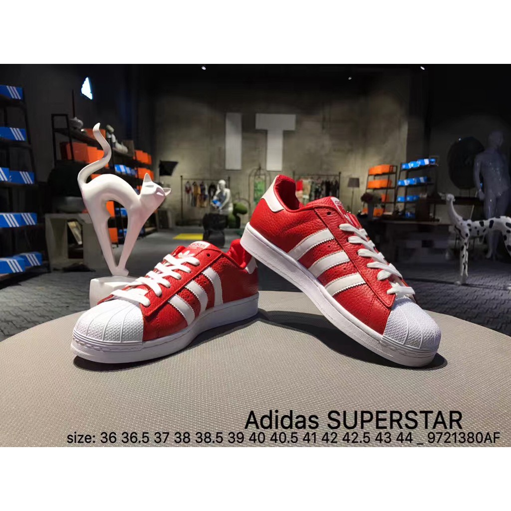 Adidas SUPERSTAR Women Men Sport Shoes Unisex Skateboard Shoes Red