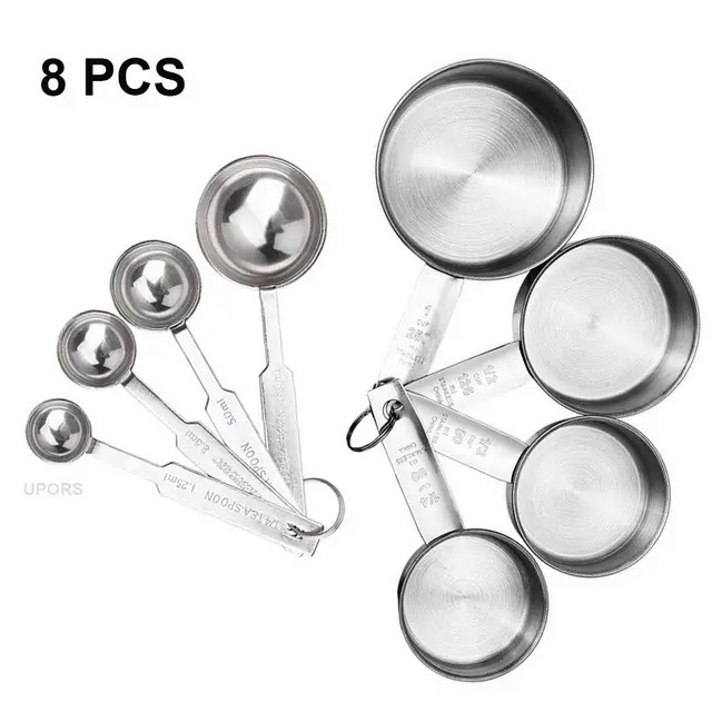 UPORS Measuring Cups Premium Stackable Kitchen Measuring Spoon Set Stainless Steel Measuring Cups an