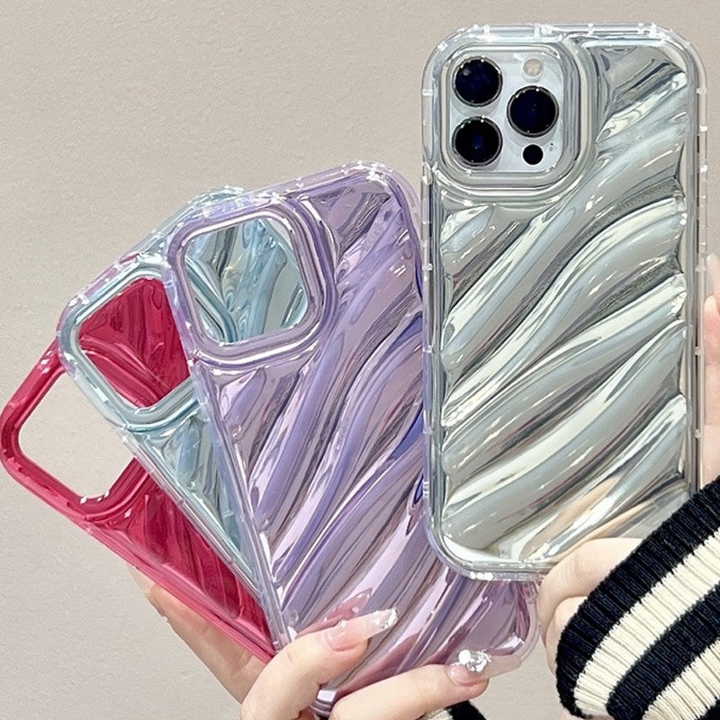 เลเซอร์สะท้อนแสงใสเคส TPU เคสไอโฟน11 For iphone 15 13 12 14 Pro Max 6 7 8 Plus XR XS Max เปลือกนิ่มถุงลมนิรภัยกันกระแทก