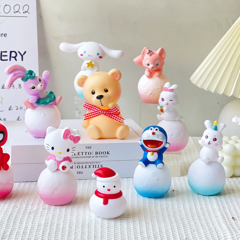 การ์ตูน Sanrio โคมไฟข้างเตียง Sanrio Kuromi Cinnamoroll Night Light ของขวัญสำหรับเด็กน่ารัก