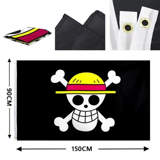 ธงวันพีช ธงลูฟี่ ธงโจรสลัด ธงหัวกะโหลก ขนาด One Piece ขนาด 90x150 ซม.