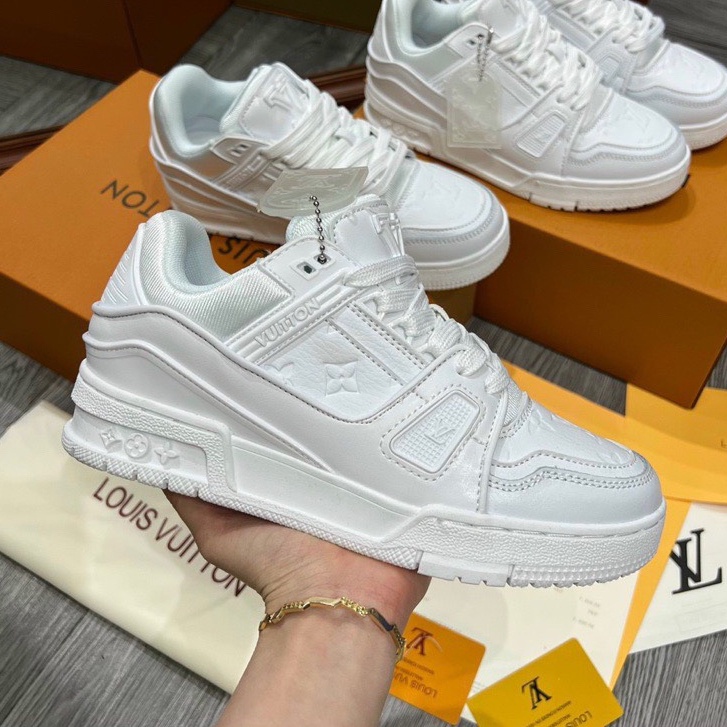 ♞,♘,♙Louis Vuitton  Trainer White LV Sneakers Full Box Increasing Height In White Full Box Bill a