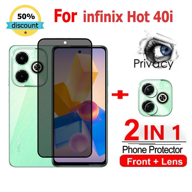 2 in 1 ฟิล์ม infinix Hot 40i 40 Pro ฟิล์มกระจกนิรภัยกันรอยหน้าจอ กันแอบมอง เพื่อความเป็นส่วนตัว สําหรับ infinix Zero 30 Ultra HOT 40 30 NOTE 30 Pro VIP SMART 8 7 HD Plus 5G