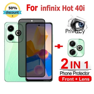 2 in 1 ฟิล์ม infinix Hot 40i 40 Pro ฟิล์มกระจกนิรภัยกันรอยหน้าจอ กันแอบมอง เพื่อความเป็นส่วนตัว สําหรับ infinix Zero 30 Ultra HOT 40 30 NOTE 30 Pro VIP SMART 8 7 HD Plus 5G