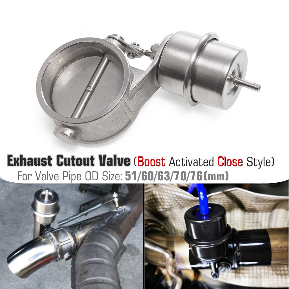 ใหม่ Boost Activated Exhaust Cutout / Dump 51mm/60mm/63mm/70mm/76mm Close Style Pressure: ประมาณ 1 B
