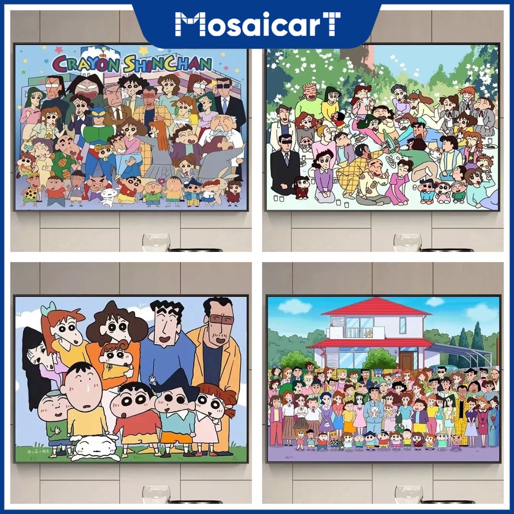 【MA】ชุดงานจิตรกรรมเม็ดบีด ทรงเพชร ลายชินจัง 5d ขนาด 30x40 ซม. 40x50 ซม. 50x70 ซม. สําหรับตกแต่งบ้าน ห้องนอน ห้องนั่งเล่น