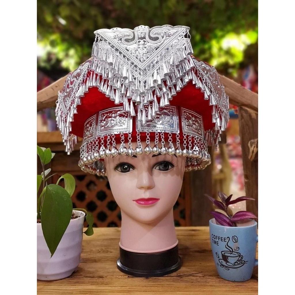 Yunnan Guizhou Miao Nation Yao National Headwear หมวกชนเผ่า อุปกรณ์เสริม สําหรับครอบครัว