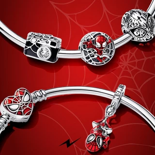 กำไลข้อมือแบบบีด สไปเดอร์แมน จากซีรีย์ Marvel ทำเองได้ง่าย ของขวัญพิเศษจากเงินSterling 925