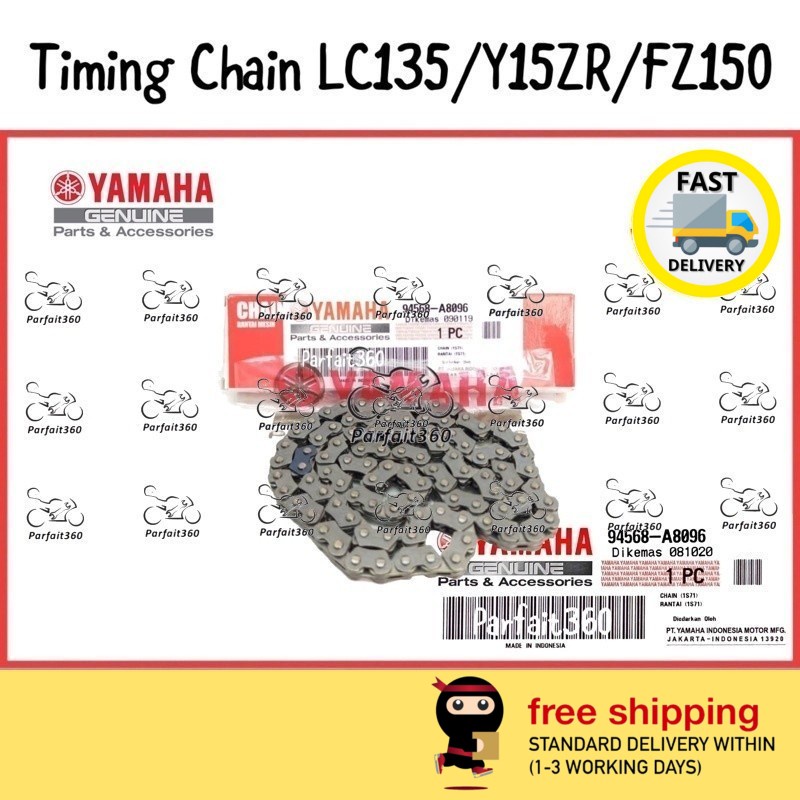 ( 96L ) 9568-A8096 LC135 V1-V8 / Y15ZR / FZ150 Timing Chain / Rantai Besi Kecil 100% HLY