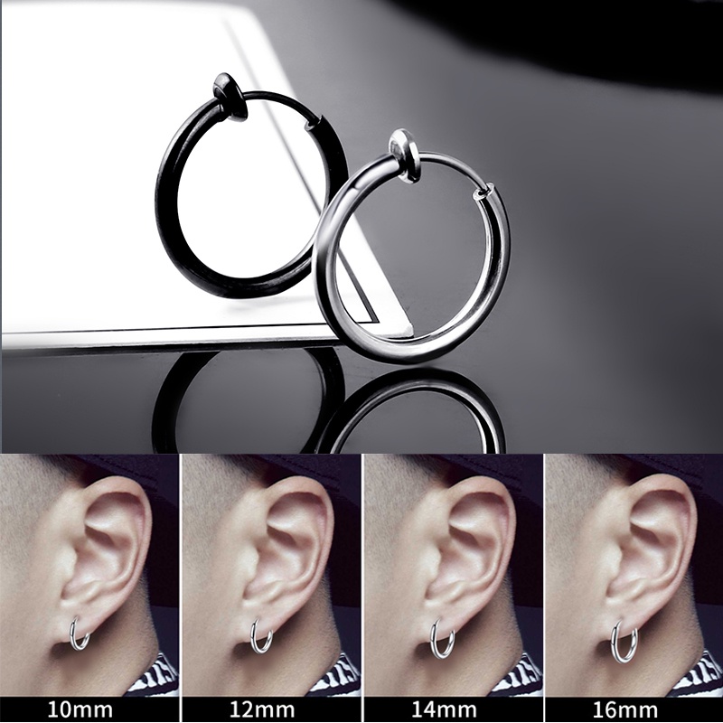 1 ชิ้น แฟชั่น ห่วง 316 สเตนเลส ต่างหู แบบหนีบ สําหรับผู้หญิง ผู้ชาย แพ้ง่าย