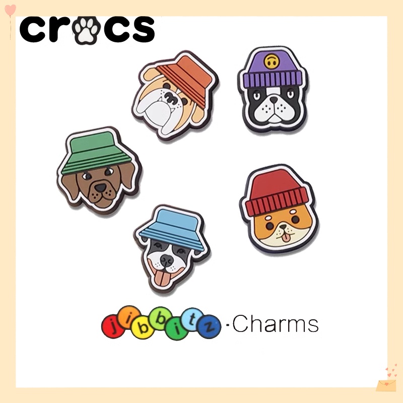 Crocs Jibbitz ตัวติดรองเท้า รูปการ์ตูนสัตว์ ดอกไม้น่ารัก DIY อุปกรณ์เสริม สําหรับสัตว์เลี้ยง ลูกสุนัข
