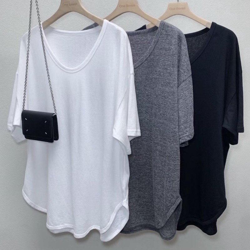 【Tshirt Oversize】เสื้อยืดคอกลม แขนสั้น ทรงหลวม ขนาดใหญ่ 150 กก.