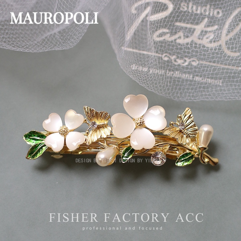 Mauropoli [พร้อมส่ง] กิ๊บติดผม แนวนอน ประดับโอปอลเทียม หรูหรา เข้ากับทุกการแต่งกาย แฟชั่นฤดูใบไม้ผลิ สําหรับผู้หญิง