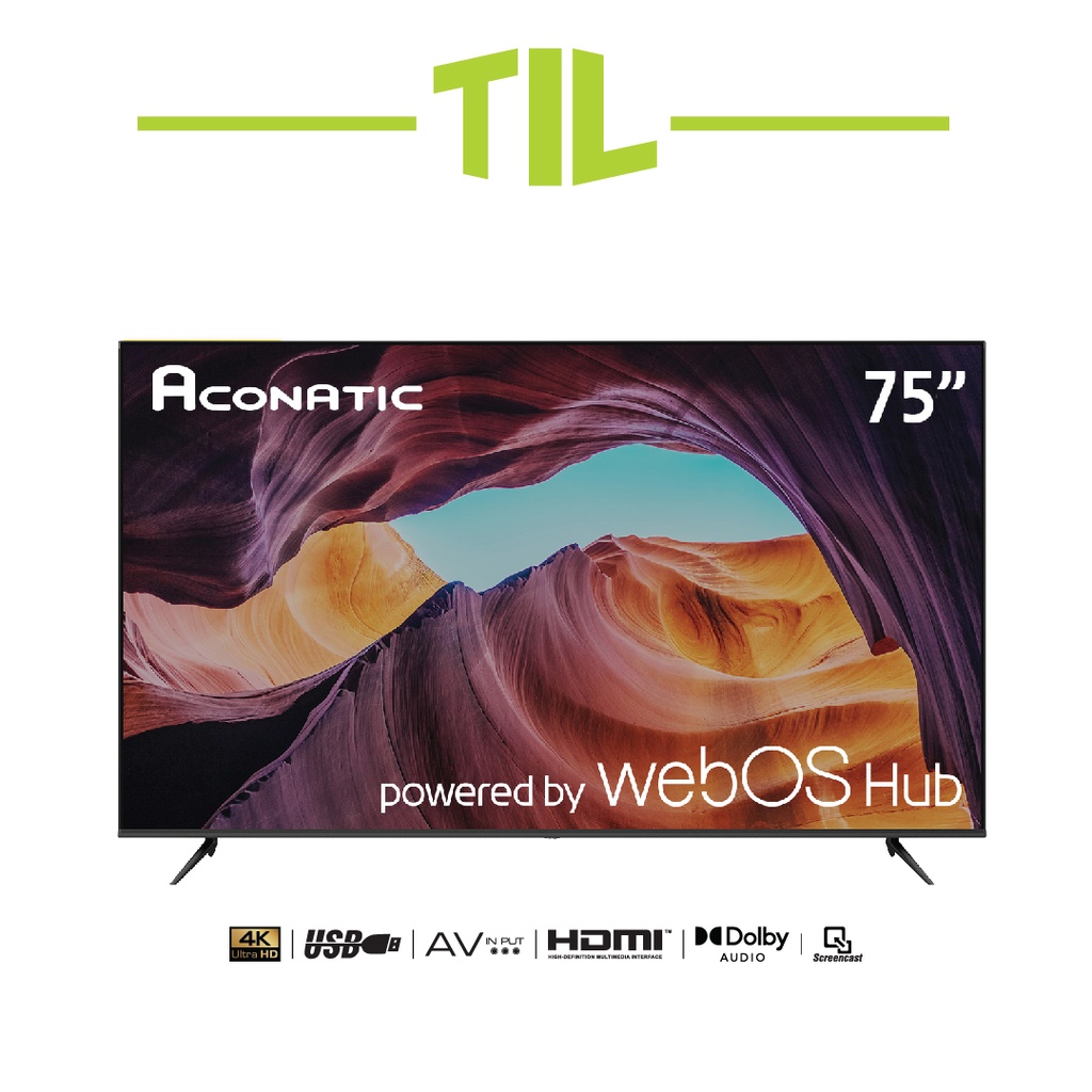 Aconatic ทีวี 75 นิ้ว LED 4K HDR WebOS Hub TV (Wee 2.0) รุ่น 75US210AN Smart TV Web OS (รับประกัน 3 ปี)