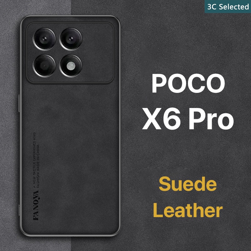 หนังกลับ เคส POCO X6 Pro Case สัมผัสที่สบาย ป้องกันลายนิ้วมือ ขอบTPUนุ่ม ป้องกันกล้อง ปกป้องหน้าจอ กันกระแทก Xiaomi POCO X6 Pro 5G