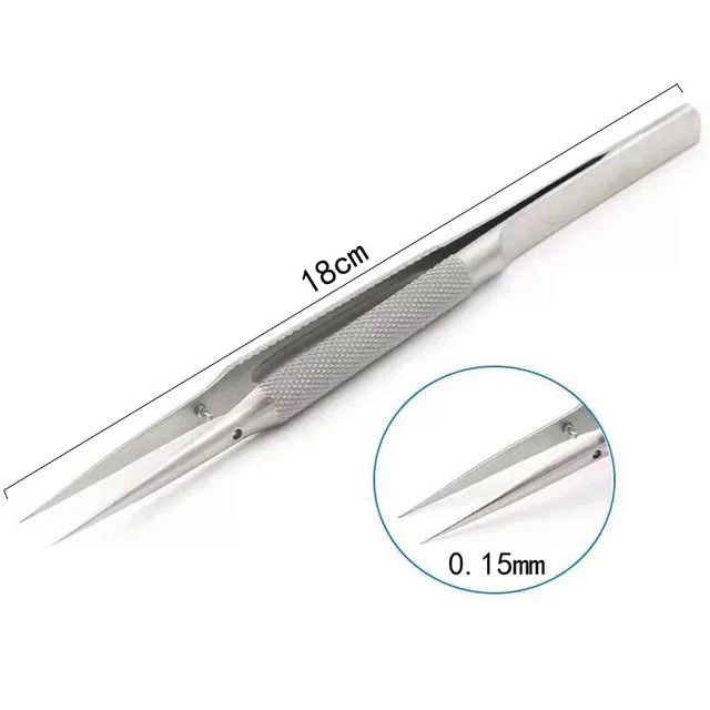 ！#@Ophthalmic Microscope trument Tweezers Mobile Phone Repair Fingerprint Flying Wire Tweezers Titanium Alloy 0.15mm Fin