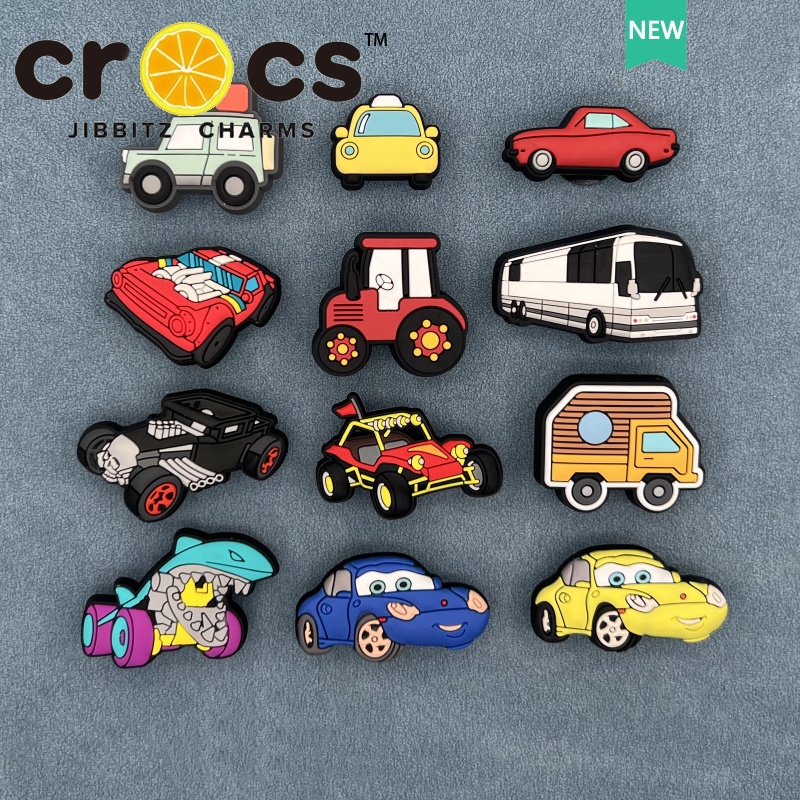 jibbitz crocs แท้ หัวเข็มขัดรองเท้า การ์ตูนรถสนุก DIY อุปกรณ์เสริมรองเท้า