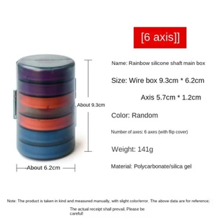 Amber กล่องซิลิโคนจัดเก็บสายเบ็ดตกปลา 4-16 แกน สีรุ้ง