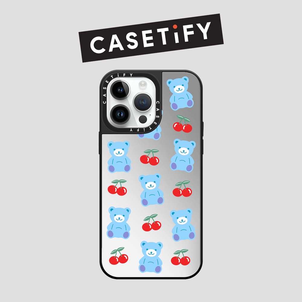 Drop proof CASETIFY Mirror phone case for iPhone 15 15Pro 15promax 14pro 14promax 13promax Side printing hard case cute Cherry Bear 12promax case iPhone 11 case official high-quality
