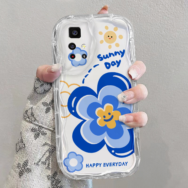 เคส Redmi 10 4G 2022 CUTE 2024 เคสโทรศัพท์ ใส เคสนิ่ม ความรู้สึกสูง หยัก แมว ดอกไม้ ใส เคสโทรศัพท์