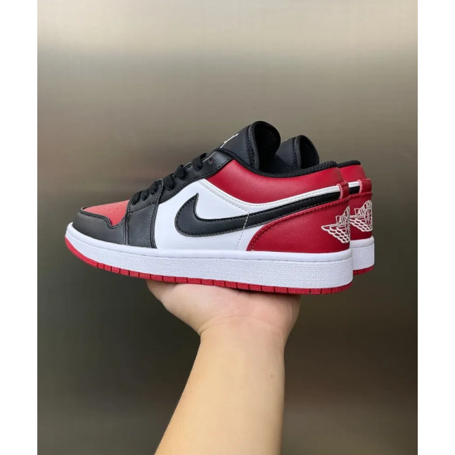 ของแท้ 100 % Nike Air Jordan 1 low bred toe สีแดง รองเท้า new