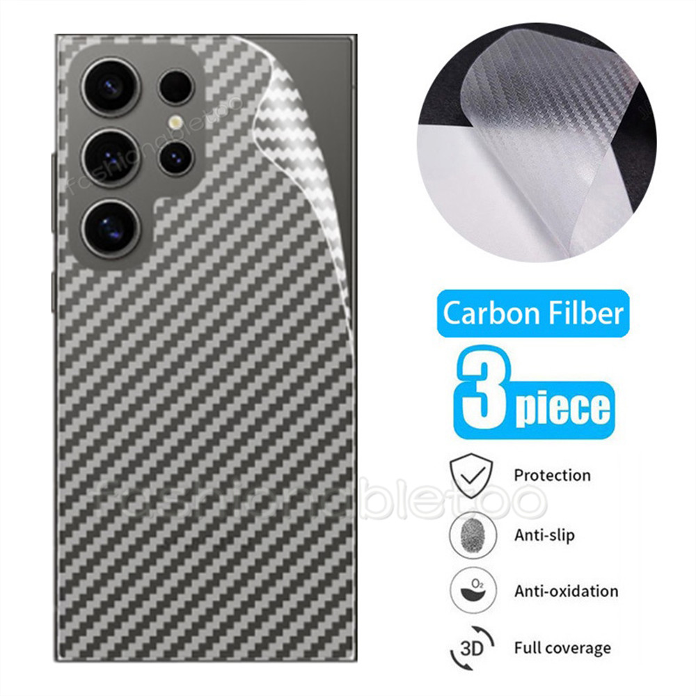 ฟิล์มคาร์บอนไฟเบอร์ด้านหลังสําหรับ Samsung Galaxy S23 S24 S25 Ultra plus S25Ultra S25plus S25 + Back Protector Soft Film โปร่งใสคลุมทั้งหมดป้องกันหน้าจอสติกเกอร์