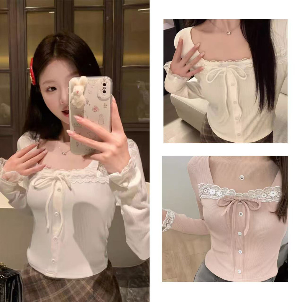 เสื้อแขนยาวลูกไม้สไตล์บาเลต์ หวานละมุน