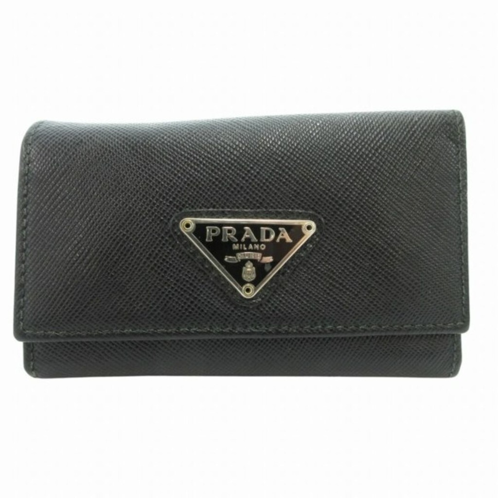 Prada Key Holder หนัง sufiano สีดํา ส่งตรงจากญี่ปุ่น มือสอง
