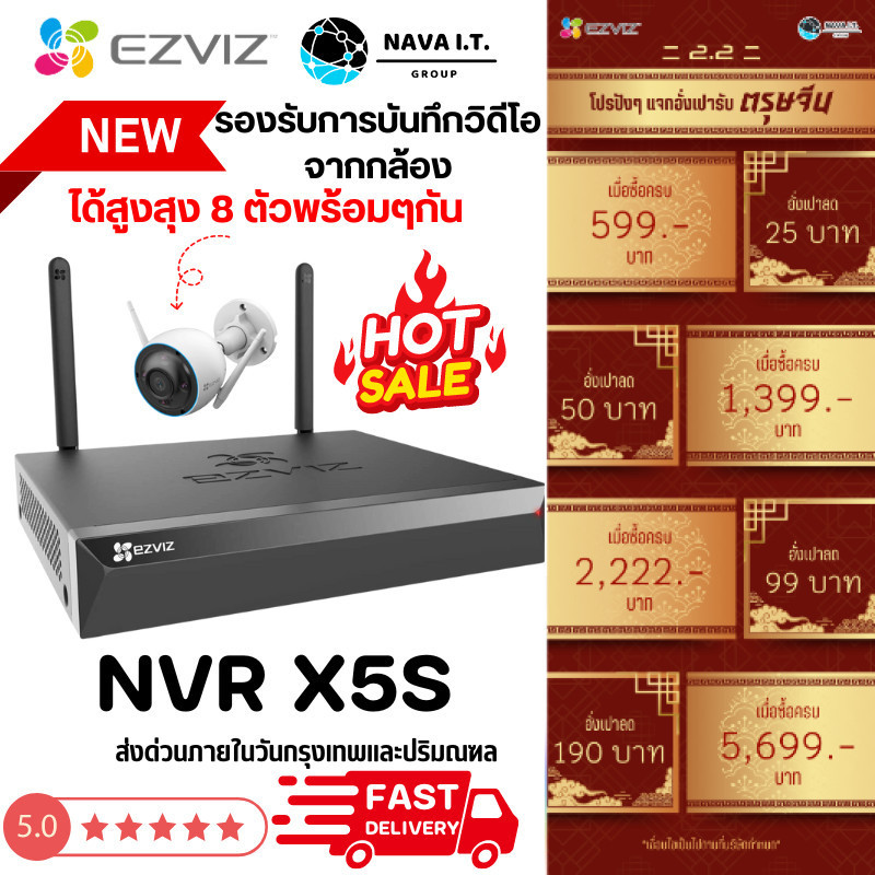 มีส่งด่วน EZVIZ X5S / R5C Home Storage ตัวเก็บบันทึกข้อมูล ผ่าน HDD สูงสุด 8 TB รับประกัน 1 ปี