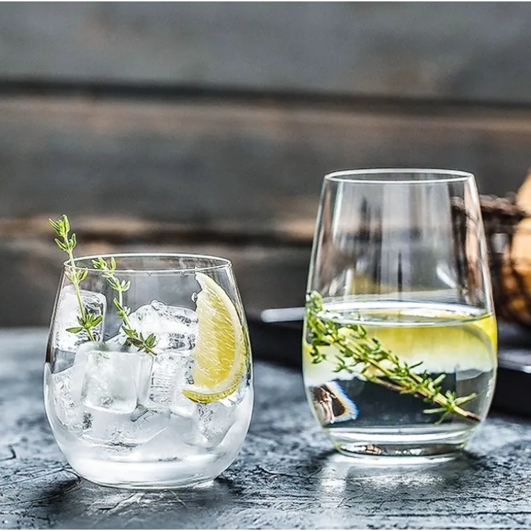 แก้วน้ำดื่ม แก้วโอ่ง  IVORY HI BALL ทรงกลม แก้วน้ำคาเฟ่มินิมอล สำหรับใส่เครื่องดื่ม