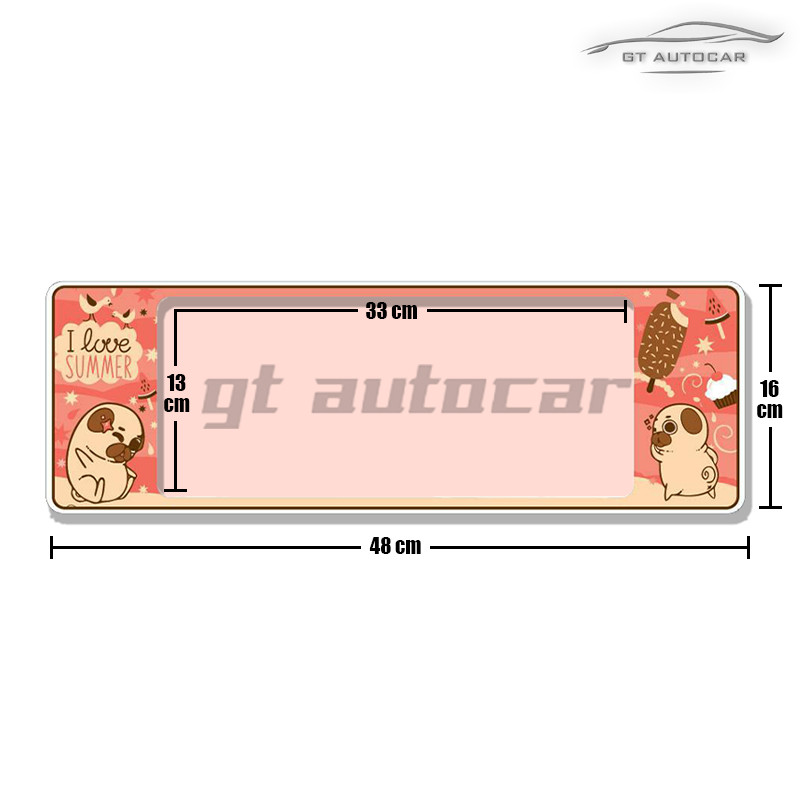 กรอบแท้ 🔥 Puppy pug 🔥 กรอบป้ายทะเบียนรถยนต์กันน้ำ ลาย Puppy pug dog