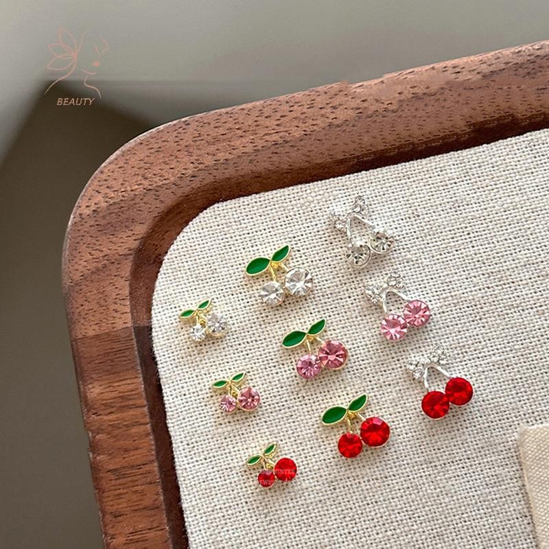 maybeauty 10 ชิ้น Cherry Nail Rhinestone 3D Cherry Charm รูปที่ 6