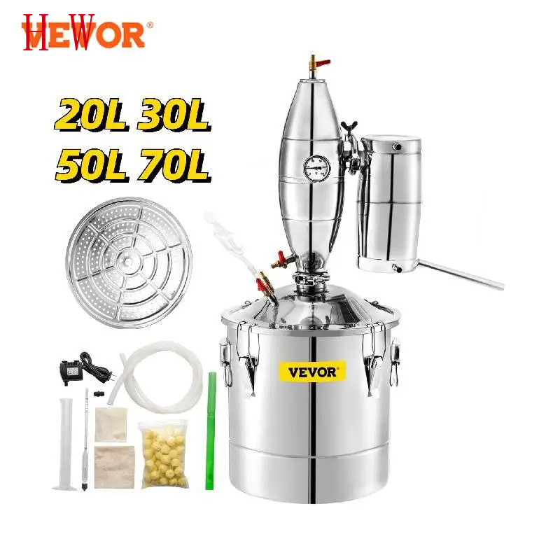 VEVOR แอลกอฮอล์ Distiller Moonshine อุปกรณ์ยังคง 20L 30L 50L 70L อุปกรณ์เบียร์ DIY ชุดตู้ไวน์เครื่อง