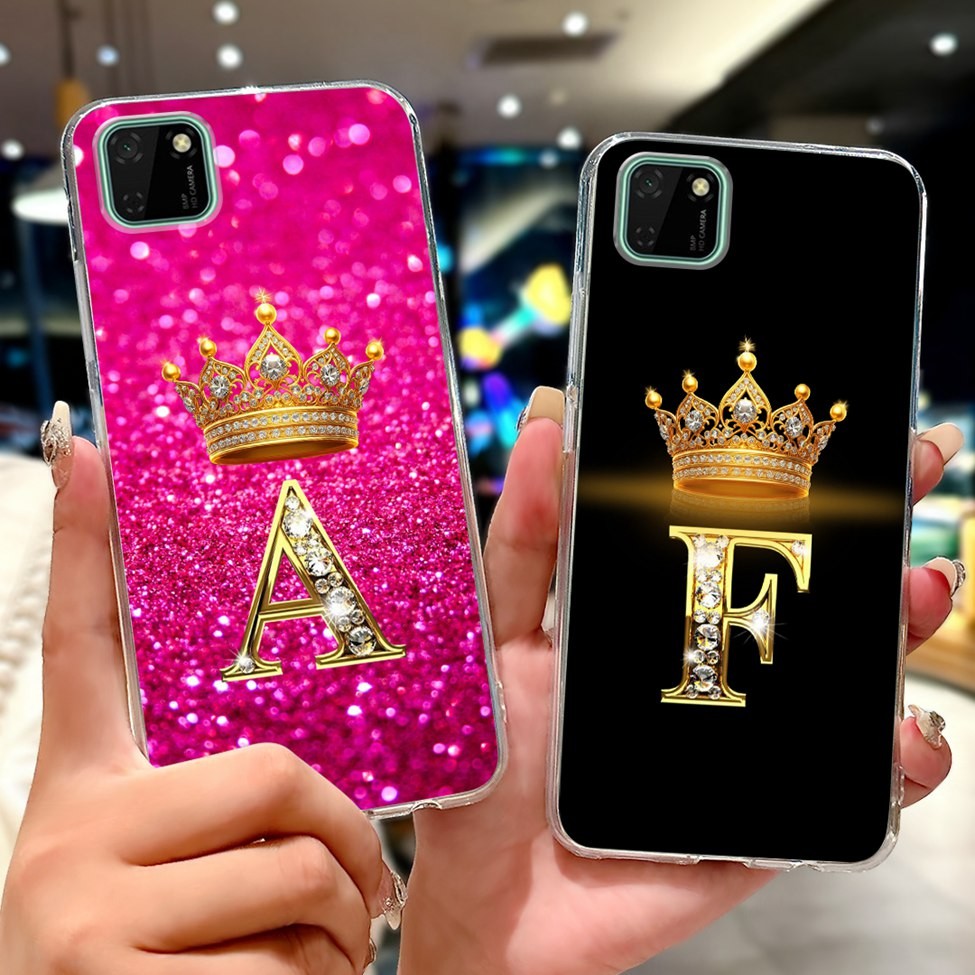 Huawei Y5p กรณี DRA-LX9 Clear ความงาม AZ ตัวอักษร Soft TPU ปกหลังสําหรับ Huawei Y5p เคสโทรศัพท์แฟชั่