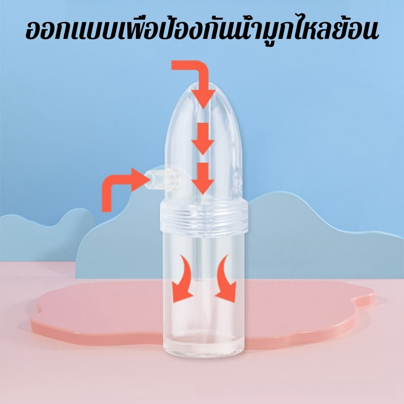 เครื่องดูดน้ํามูกเด็ก หลักการดูดน้ํามูก ล้างอาการคัดจมูก เครื่องดูดน้ำมูกด้วยมือ แบบพกพา แรงดันลบ - รูปที่ 3