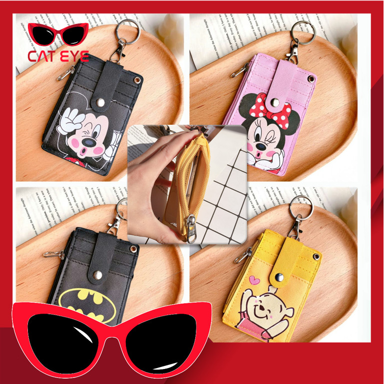 GANTUNGAN D62 Card Holder & Coin Slot / Name Tag ID Card Character Motif / Cute Name Card Hanger / I