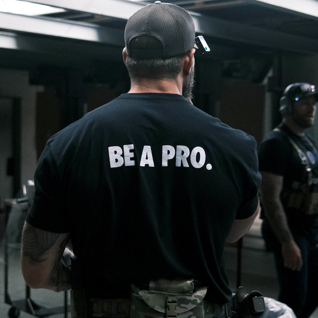 [คลังสินค้าพร้อม] ใหม่ GBRS Group Be A Pro Military Style Letter พิมพ์เสื้อยืดแขนสั้นผู้ชายพ่อแม่และ