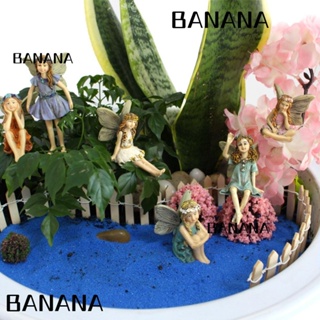 Banana1 ฟิกเกอร์เรซิ่น รูปเอลฟ์นางฟ้า หลากสี สําหรับตกแต่งบ้าน และสวน 6 ชิ้น