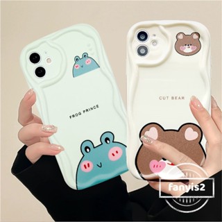 เคสโทรศัพท์มือถือ ขอบหยัก ลายหมีน้อยน่ารัก 3D สําหรับ OPPO A58 A98 A78 A17 A77s A53 A93 A95 A97 A57 A92S 5G A16 A17k A57 A76 A96 A16s A15s A5s A7 A3s A5 A9 A54 A74 A94 A93 A53 A33 เคส