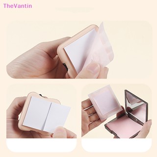 Thevantin กระดาษซับมัน แบบพกพา พร้อมกล่องกระจก สําหรับผู้หญิง 100 แผ่น