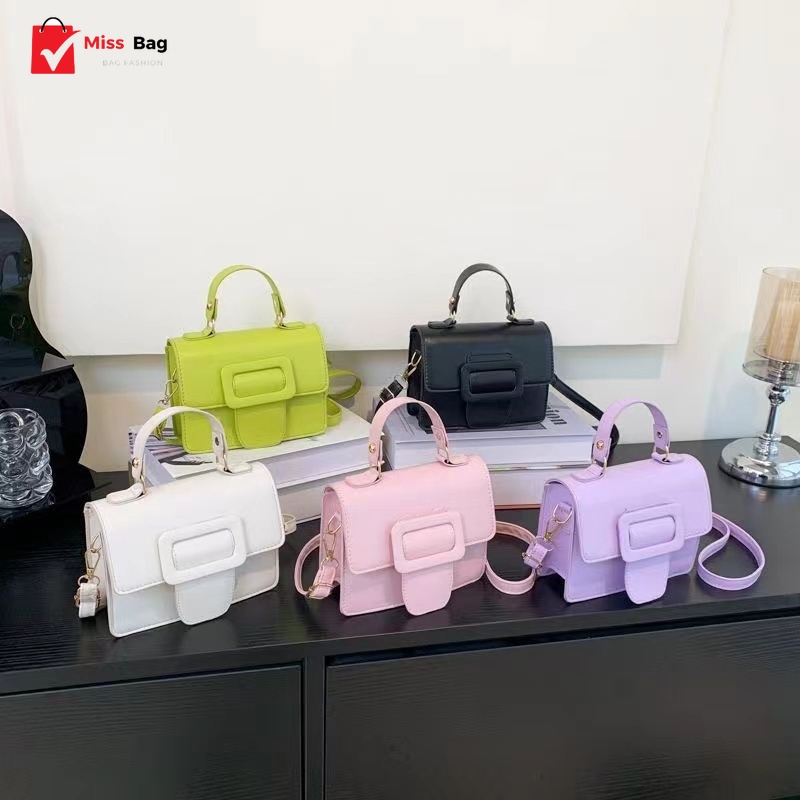 【พร้อมส่ง】miss bag fashion กระเป๋าสะพายข้าง  กระเป๋าผู้หญิง สไตล์ เกาหลี แบบเก๋ๆ รุ่น D-1424