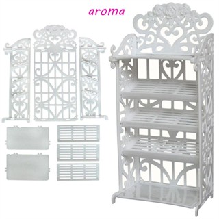 Aroma ชั้นวางรองเท้าตุ๊กตา พลาสติก 5 ชั้น สีขาว อุปกรณ์เสริม สําหรับตุ๊กตา