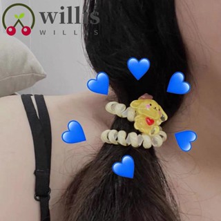 Willis ผู้หญิง การ์ตูน Scrunchies น่ารัก สายโทรศัพท์ ยางรัดผม คุโรมิ คิตตี้ แมว เมโลดี้ สุนัข ยางรัดผม