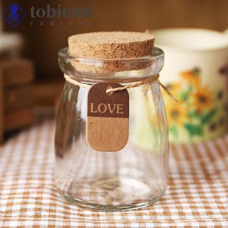 Tobiepz ถ้วยพุดดิ้ง พร้อมฝาปิดไม้คอร์ก แก้วใส 100 มล. 3.4 ออนซ์ DIY สําหรับ Tiramisu