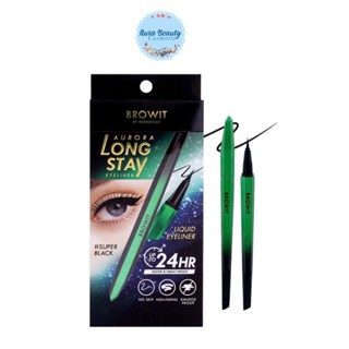 Browit Aurora Long Stay Eyeliner บราวอิท อายไลน์เนอร์ หัวพู่กัน กันน้ำ กันเหงื่อ