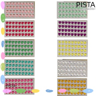 Pista สติกเกอร์อัญมณี อะคริลิค หลากสี สติกเกอร์หัวใจ สีสันสดใส สติกเกอร์เพชร DIY