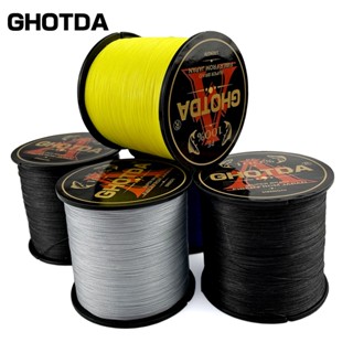 Ghotda สายเอ็นตกปลา PE แบบถักยาว 500 ม. 300 ม. 100 ม. 18-78 ปอนด์ 8 เส้น