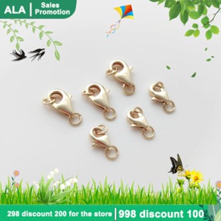 【🏭เครื่องประดับ DIY🏭】ตะขอก้ามปู ชุบทอง 14K สีเงิน แฮนด์เมด DIY อุปกรณ์เสริม สําหรับสร้อยคอ สร้อยข้อมือ[จี้ ทองคํา]