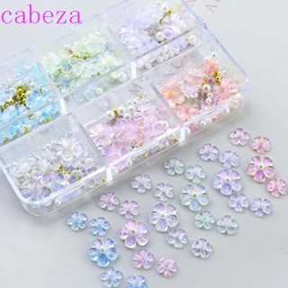 Cabeza อุปกรณ์ตกแต่งเล็บ จี้ดอกไม้ห้าแฉก คละสี สําหรับตกแต่งเล็บ DIY