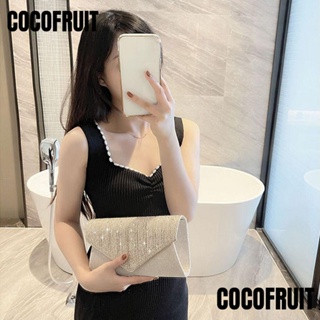 Cocofruit กระเป๋าสะพายไหล่ กระเป๋าคลัทช์ สายโซ่ ประดับเลื่อม สําหรับผู้หญิง